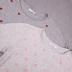 South Parade Tee Shirt Women's Medium Heart Star Print‎ Casual Top Lot of 2